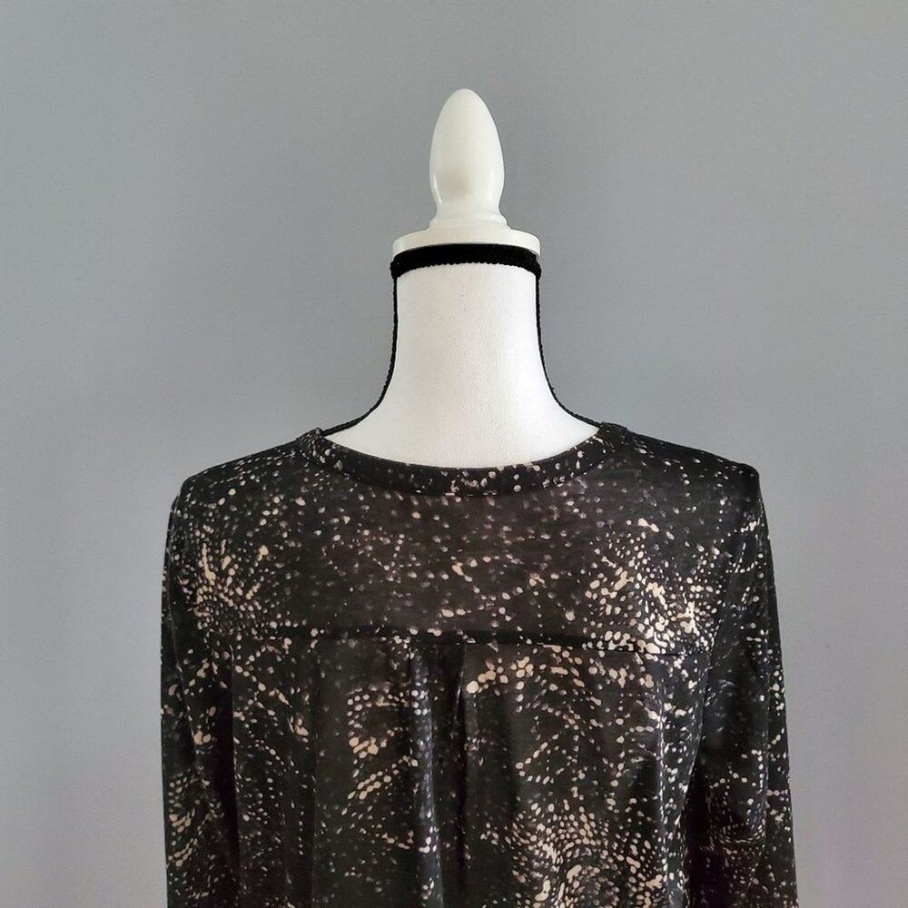 H&M Long Button Down Long Sleeve Black Sheer Shirt Size M - Picture 6 of 11